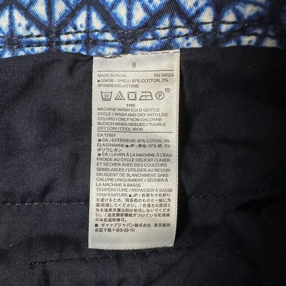 Banana Republic Womens Shorts Hampton Fit Blue Geometric size 8  (W33") - Picture 8 of 9